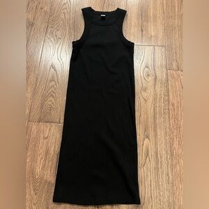Old Navy Ribbed Body con Tank Dress Black Size XS nwot midi